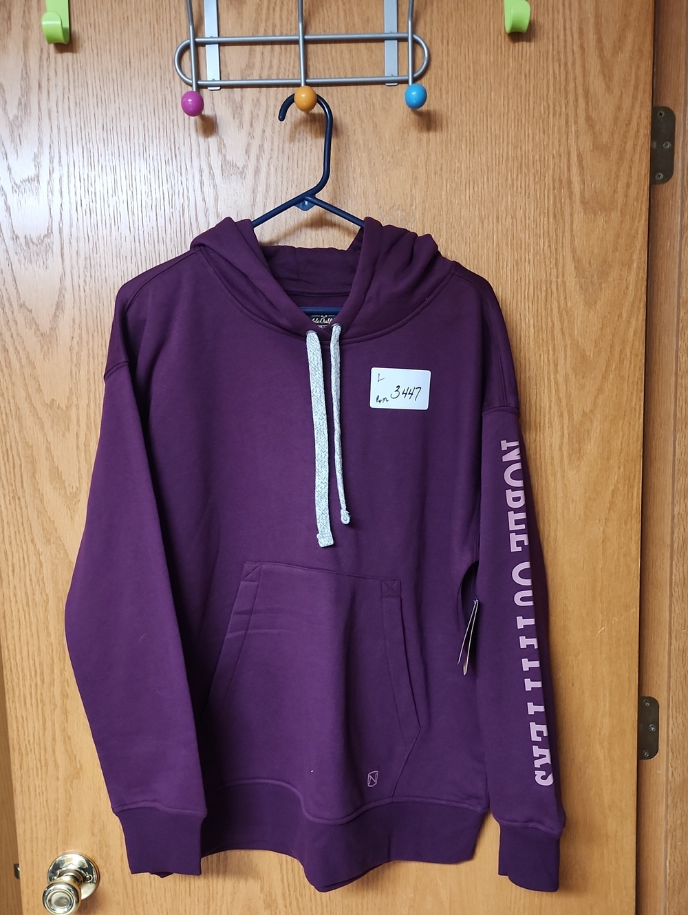 Noble outfitters Purple Pullover Hoodie womens L nwt number 3447